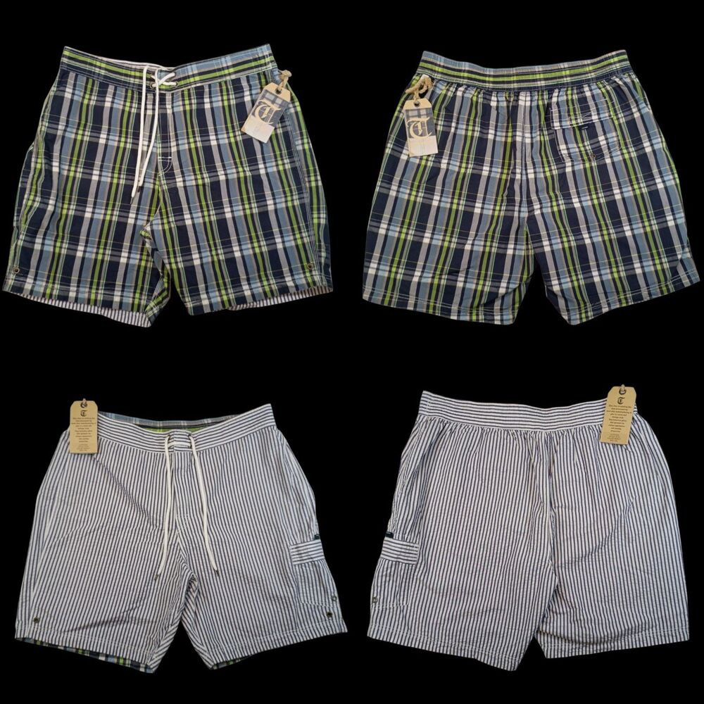 Taylor Vintage Reversible Madras/Patchwork/Striped Men’s Shorts Sz 32/33